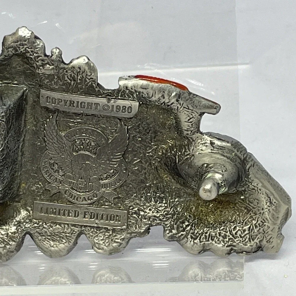 Vintage 1980 Great American Buckle Co Steam Locomotive Train Belt Buckle 272 USA
